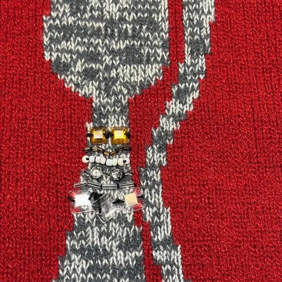 Allison Daley Embellished Cats Knit Red Sweater Vest Womens Plus Size 3X - Picture 6 of 11